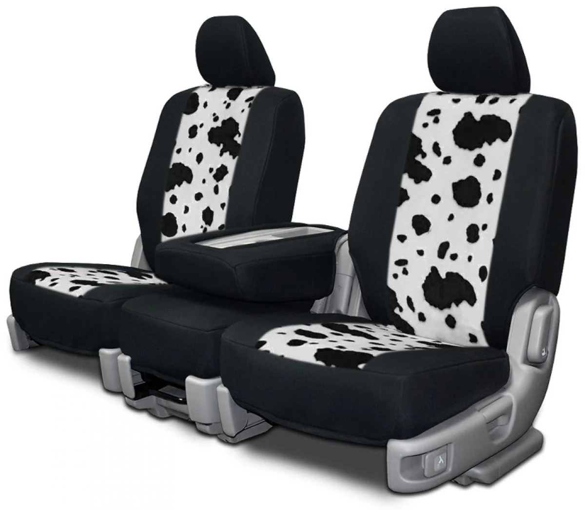 Animal Velour Custom Seat Covers - Neo Cow Black - Middle Seat