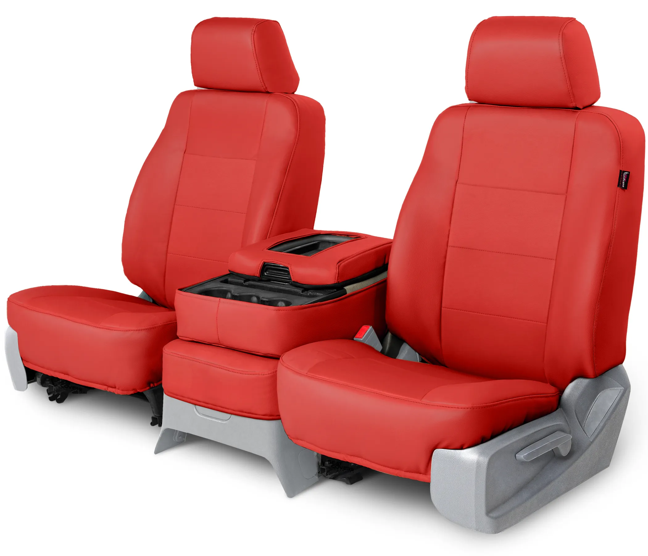 Leatherette Custom Seat Covers - Red - Front Seat
