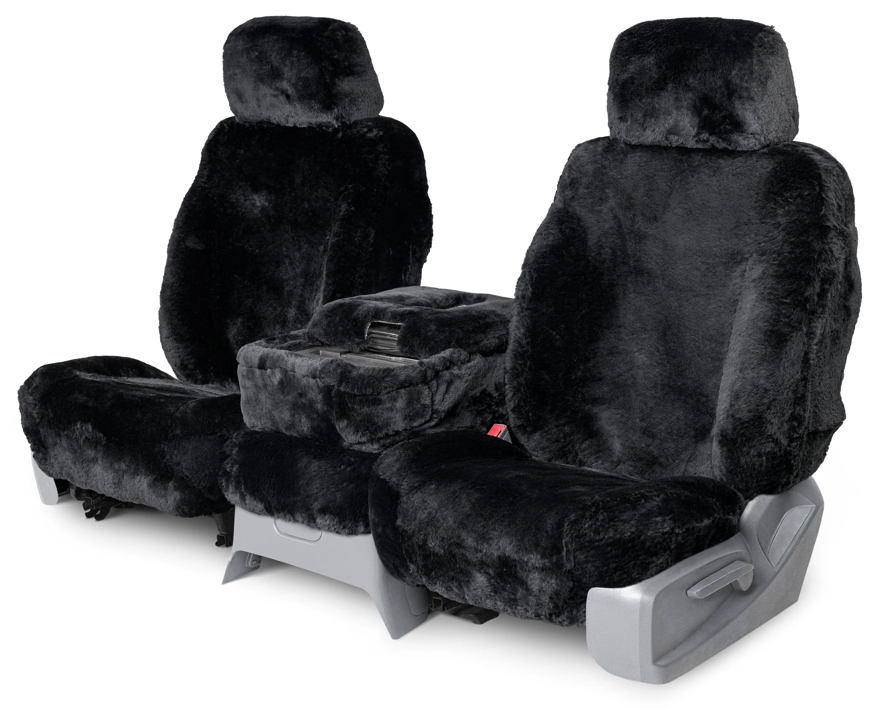 Sheepskin Custom Seat Covers - Black - Front Seat