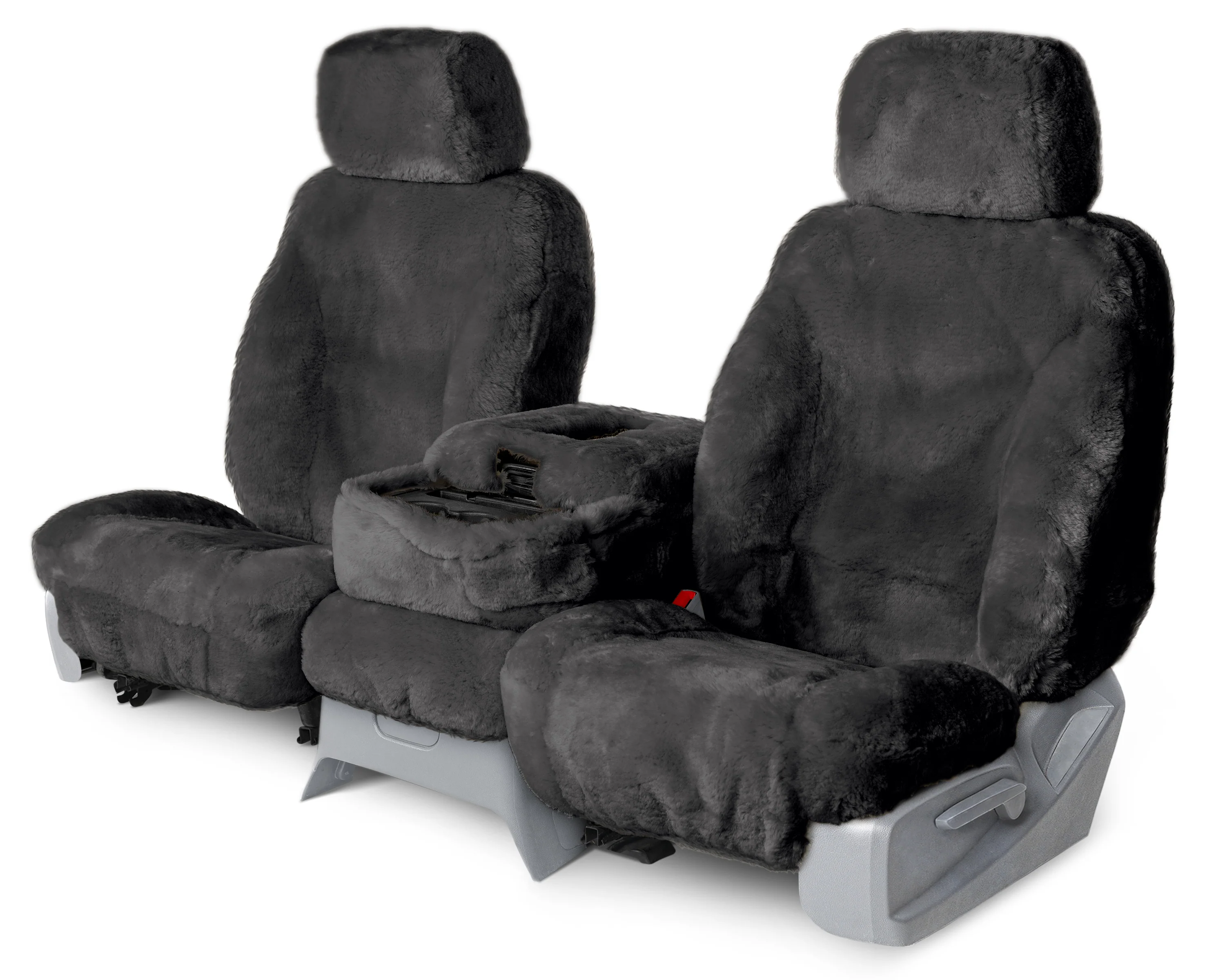 Sheepskin Custom Seat Covers - Charcoal - Front Seat