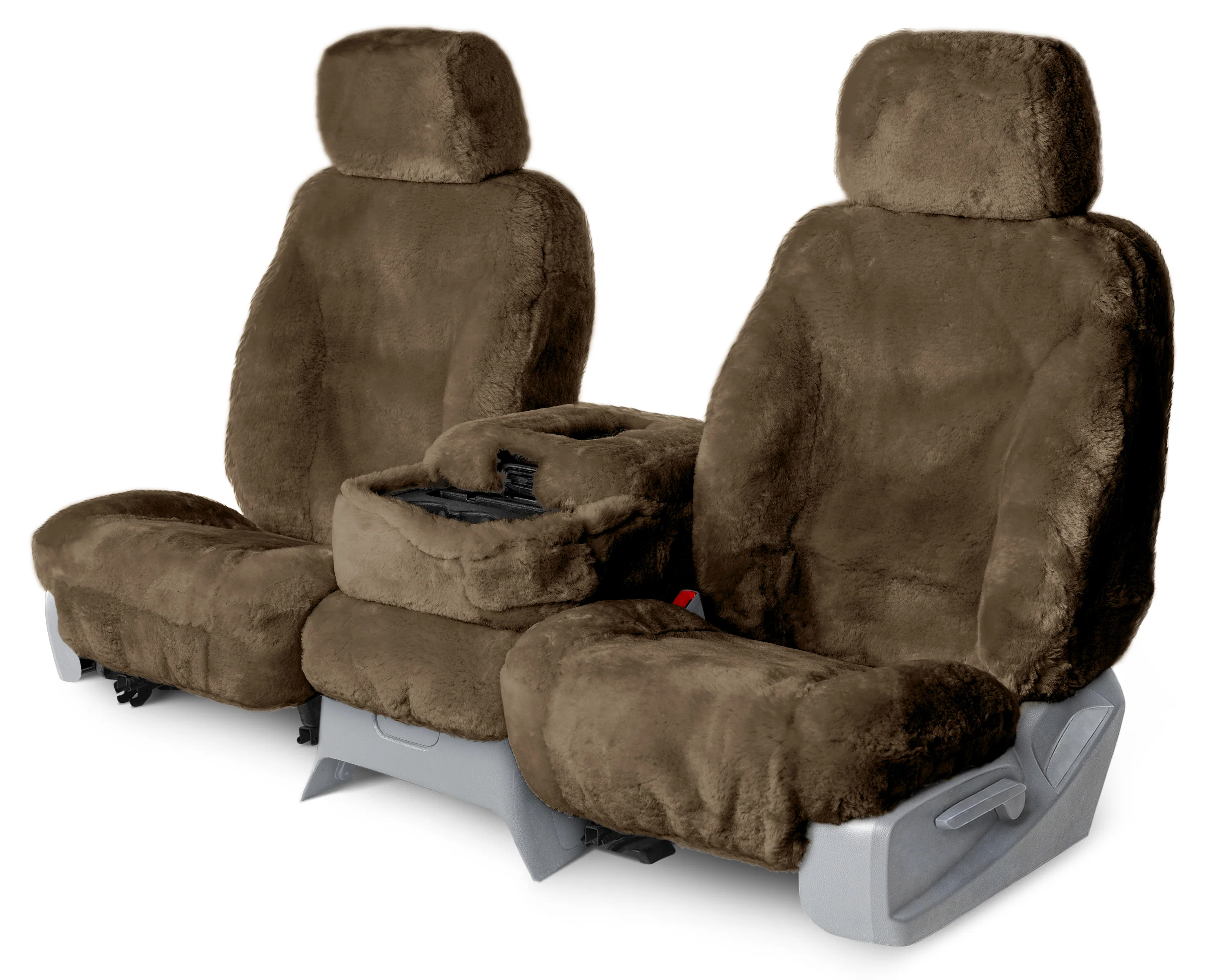 Sheepskin Custom Seat Covers - Coffee - Front Seat