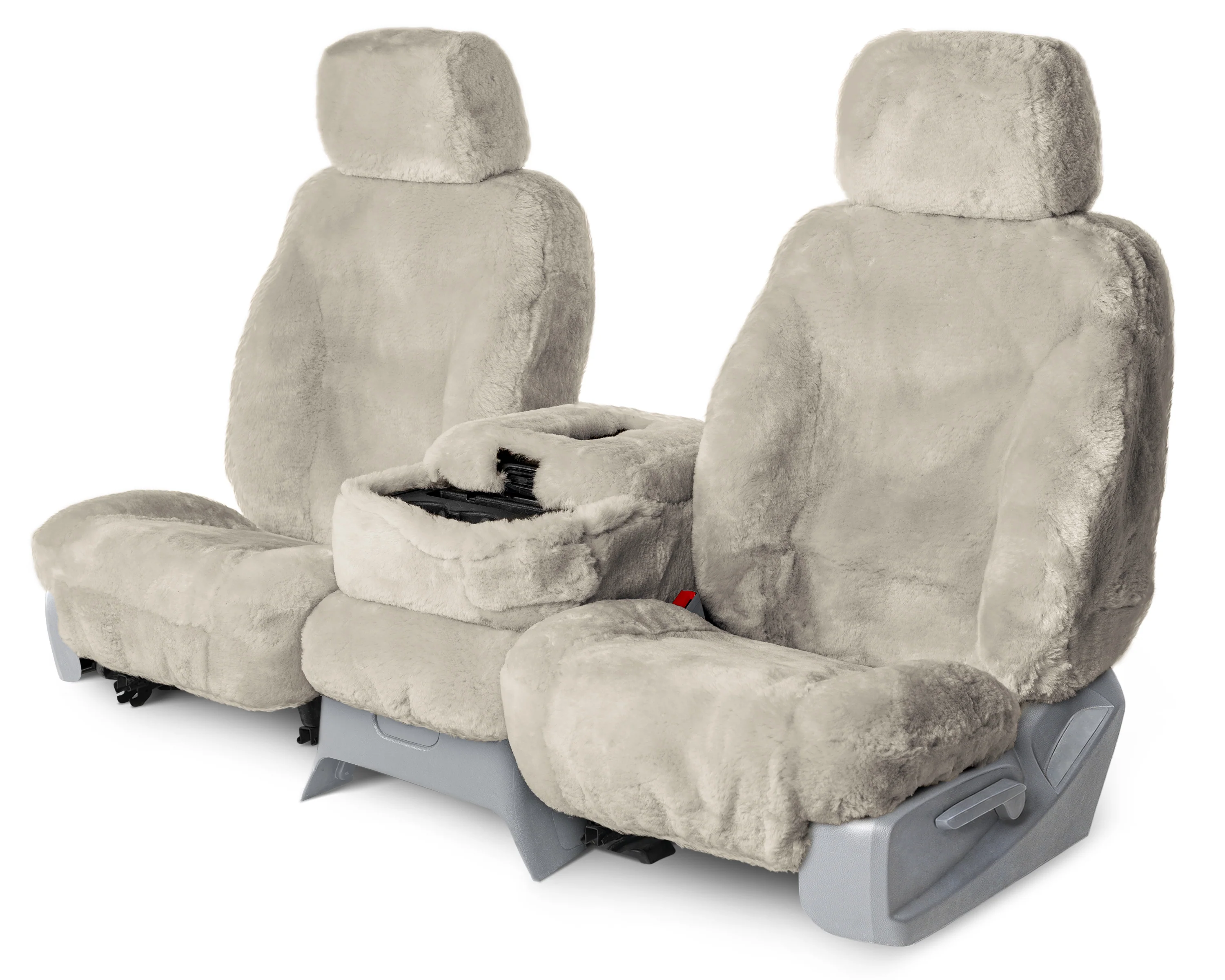 Sheepskin Custom Seat Covers - Silver - Middle Seat